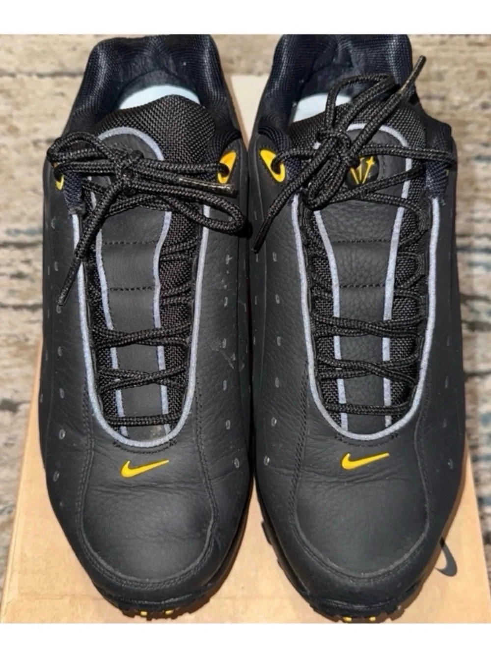 Nike Black and Yellow Men's Nocta Hot Step Air Terra Sneakers